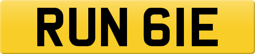 RUN 61E private number plate